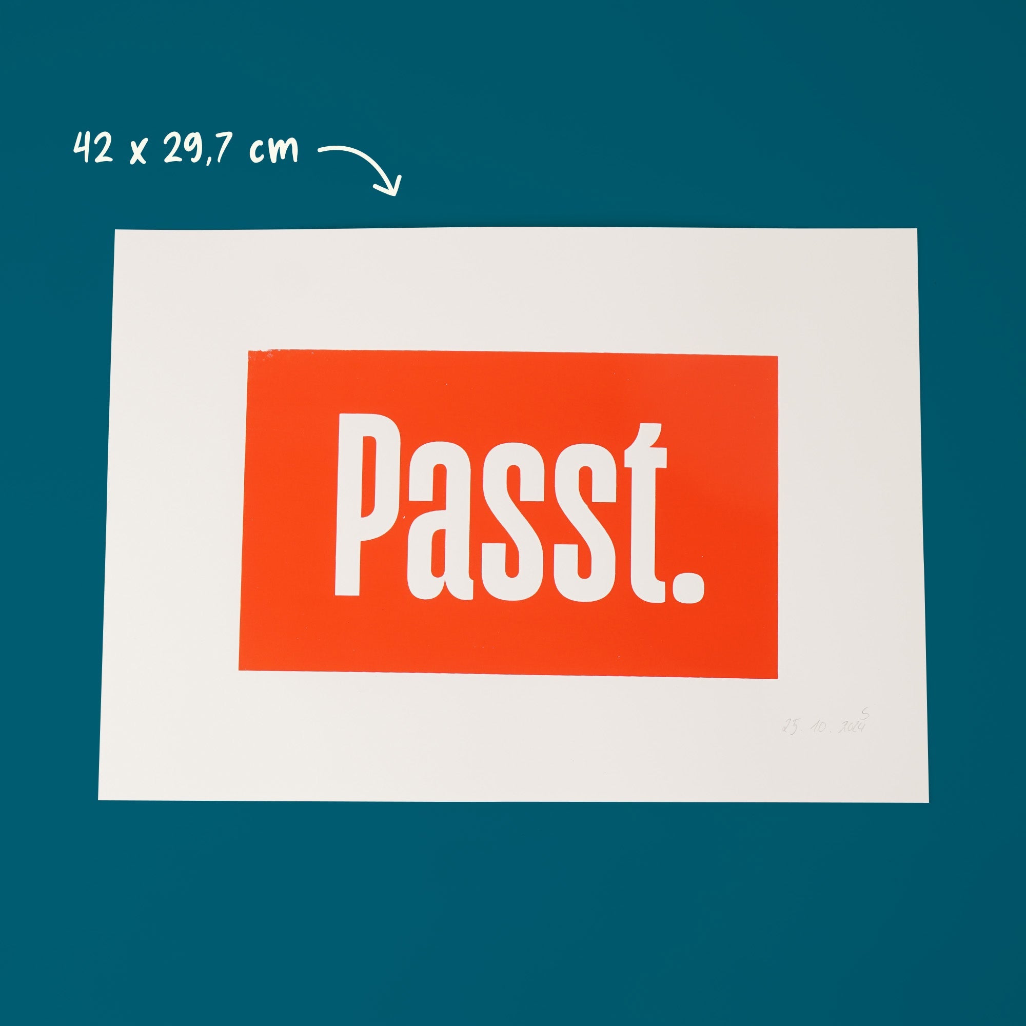 PASST. Typo-Poster im Siebdruck DIN A3 handsigniert – Fisch & Farbe