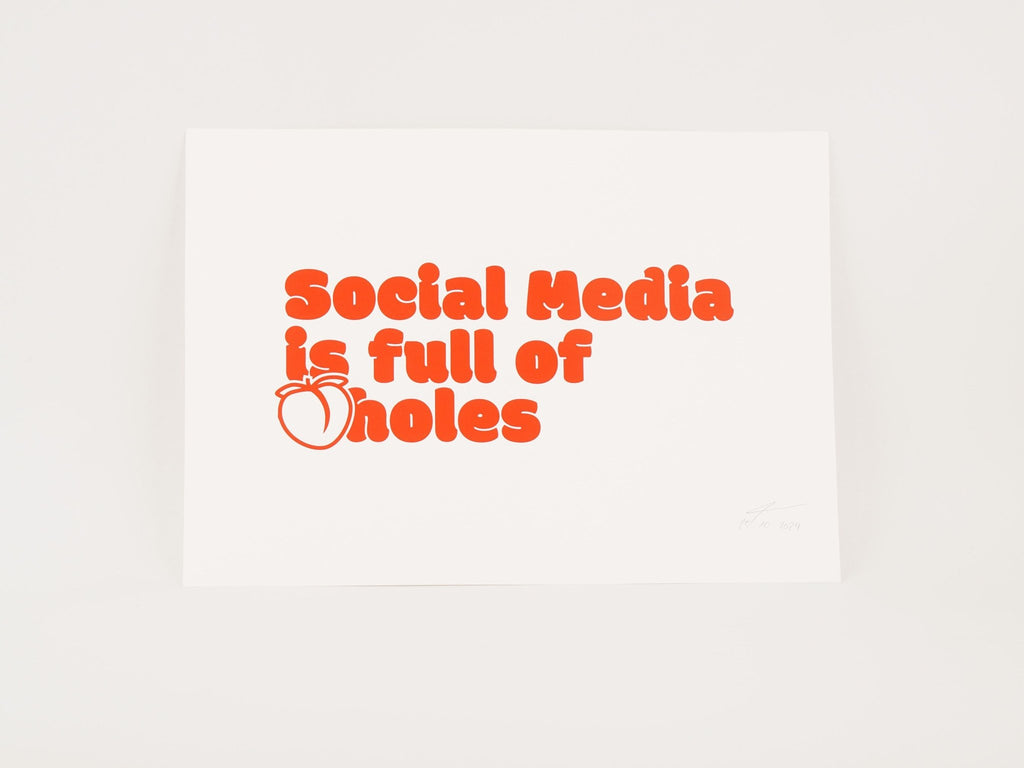 Siebdruck-Poster „Social Media“ · DIN A3 · Spruch · handsigniert · limitiert - Fisch & Farbe