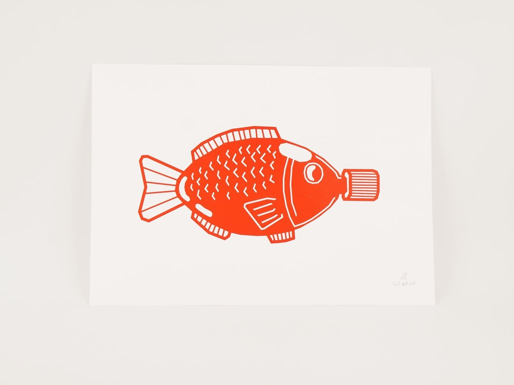 Siebdruck-Poster Soßenfisch · DIN A3 · handsigniert · limitiert - Fisch & Farbe