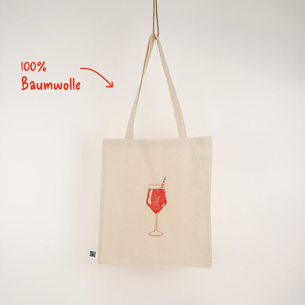 Aperol Siebdruck Tote Bag Fairtrade-Baumwolle limitiert – Fisch & Farbe