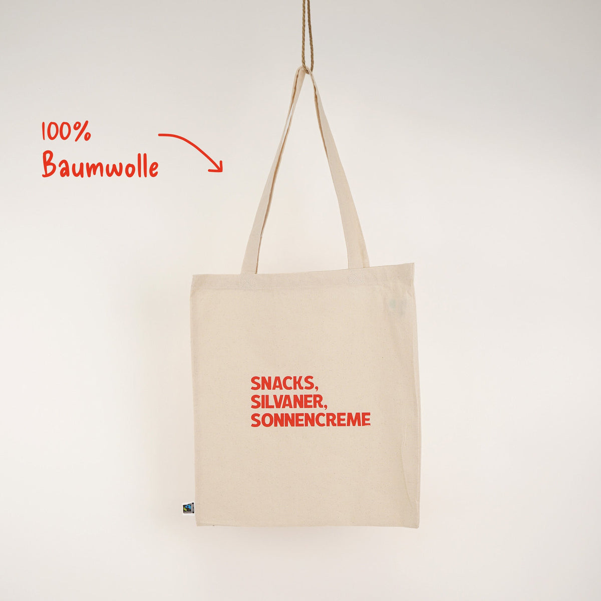 Snacks Silvaner Sonnencreme Siebdruck Tote Bag Fairtrade – Fisch & Farbe