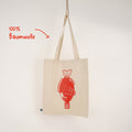 Soßenfisch Siebdruck Tote Bag Fairtrade-Baumwolle handgedruckt – Fisch & Farbe
